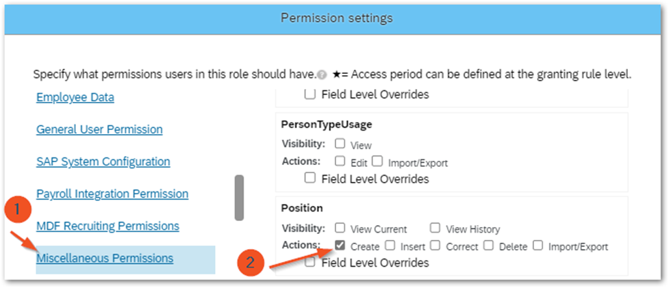 Permission role for position workflow - necessary permission